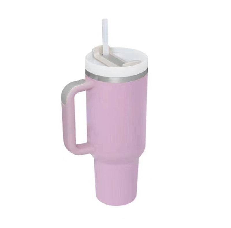 Tazza Termica 40 Oz con Manico e Cannuccia – Acciaio Inox, Spill-Proof, Isolata Sottovuoto, Perfetta per Caffè, Viaggi, Palestra e Ufficio
