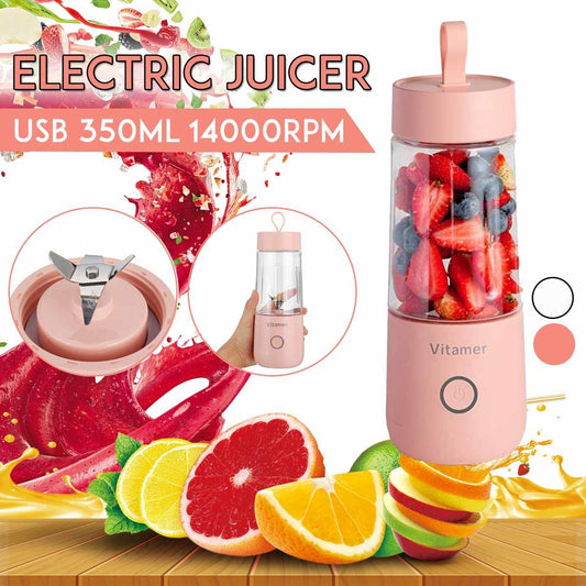 Frullatore Portatile 350ml USB – Bottiglia Elettrica Ricaricabile per Smoothie, Succo e Slushy
