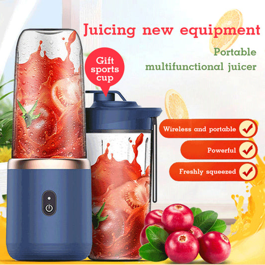 Frullatore Portatile 140W – Mini Juicer Ricaricabile USB 400ml, Funzione Smoothie, Milkshake, Sbattitore Uova – Colore Blu Tunisino