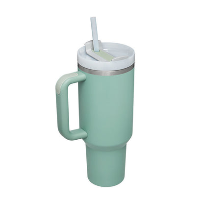 Tazza Termica 40 Oz con Manico e Cannuccia – Acciaio Inox, Spill-Proof, Isolata Sottovuoto, Perfetta per Caffè, Viaggi, Palestra e Ufficio