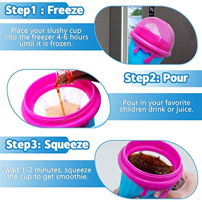 Slushy Cup 500ml Grande Capacità – Bicchiere Magico per Smoothie, Granite, Gelati e Frappè – Macchina Quick-Frozen Estiva