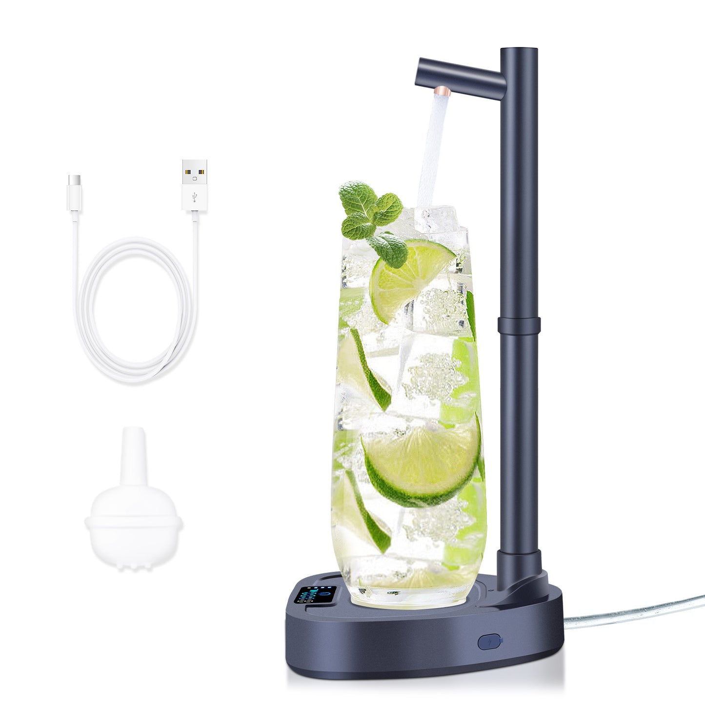 Dispenser Acqua Automatico da Tavolo – Pompa Elettrica Ricaricabile USB con Tubo Estensibile e Supporto