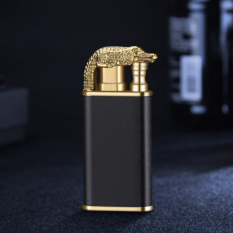 Accendino Antivento Doppia Fiamma in Metallo – Design Creativo Delfino, Drago e Tigre | Ricaricabile e Portatile