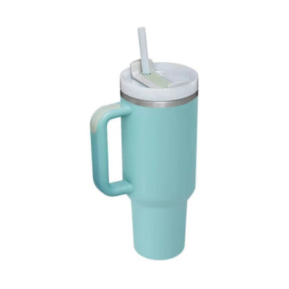 Tazza Termica 40 Oz con Manico e Cannuccia – Acciaio Inox, Spill-Proof, Isolata Sottovuoto, Perfetta per Caffè, Viaggi, Palestra e Ufficio