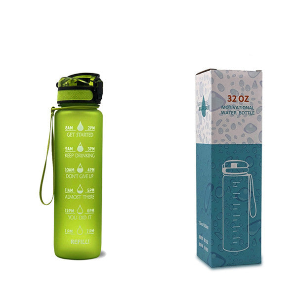 Borraccia Motivazionale 1L in Tritan con Indicatore Orario – Tappo a Scatto, Antiperdita, Ideale per Sport e Fitness