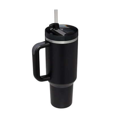 Tazza Termica 40 Oz con Manico e Cannuccia – Acciaio Inox, Spill-Proof, Isolata Sottovuoto, Perfetta per Caffè, Viaggi, Palestra e Ufficio
