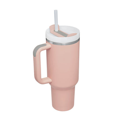 Tazza Termica 40 Oz con Manico e Cannuccia – Acciaio Inox, Spill-Proof, Isolata Sottovuoto, Perfetta per Caffè, Viaggi, Palestra e Ufficio